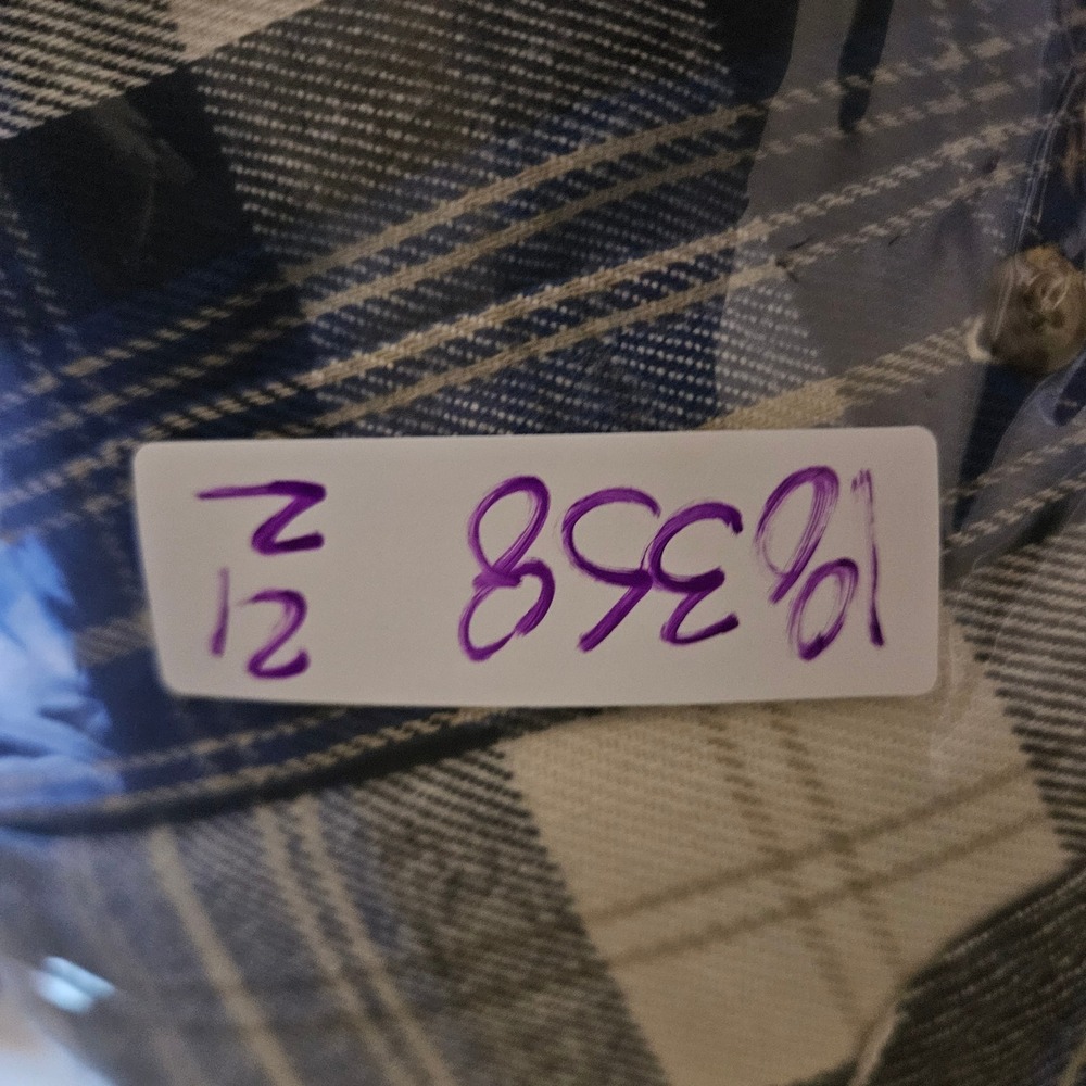 Carhartt Shirt Mens Large Flannel Blue Plaid‎ Long Sleeve Casual Workwear - Picture 9 of 9